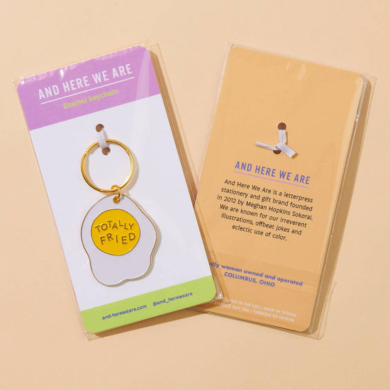 Totally Fried Egg Enamel Keychain