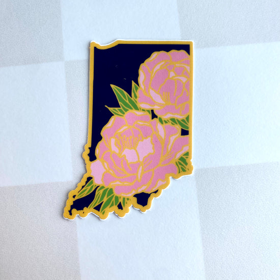 Indiana Peony Vinyl Sticker