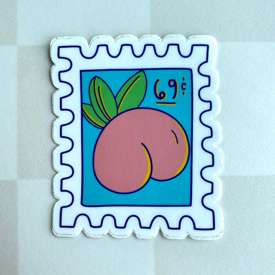 Peach Stamp 69c Vinyl Sticker