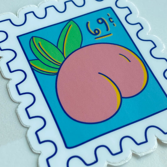 Peach Stamp 69c Vinyl Sticker