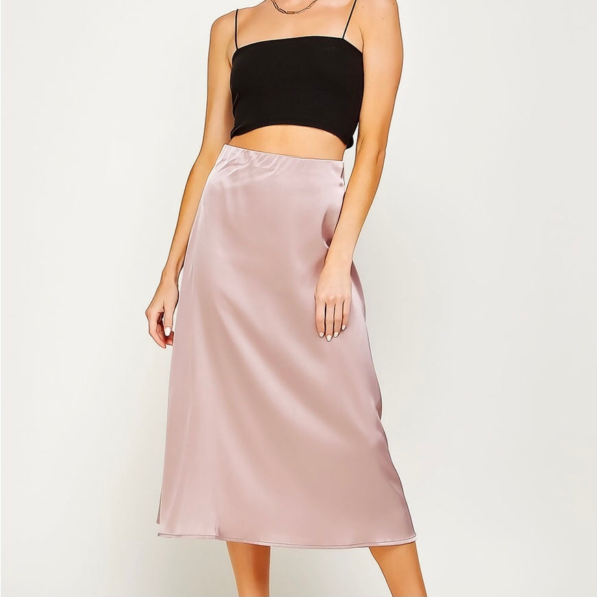 Satin Midi Skirt