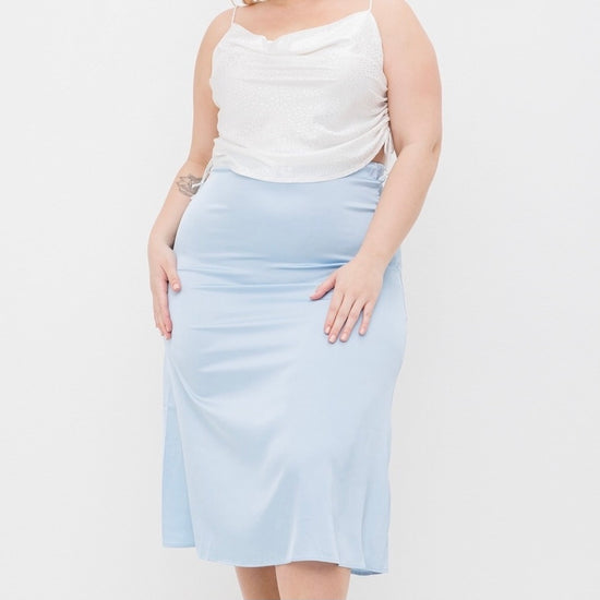 Satin Midi Skirt - Deauville Mauve, Size S - 3XL