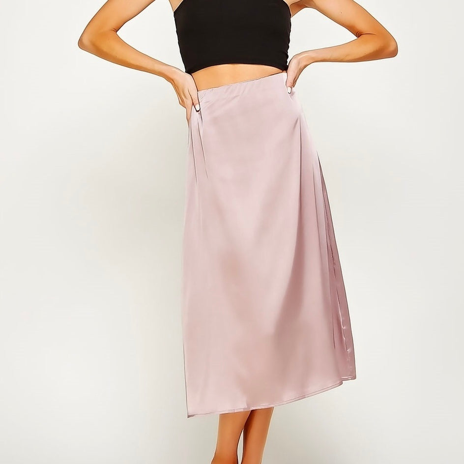 Satin Midi Skirt