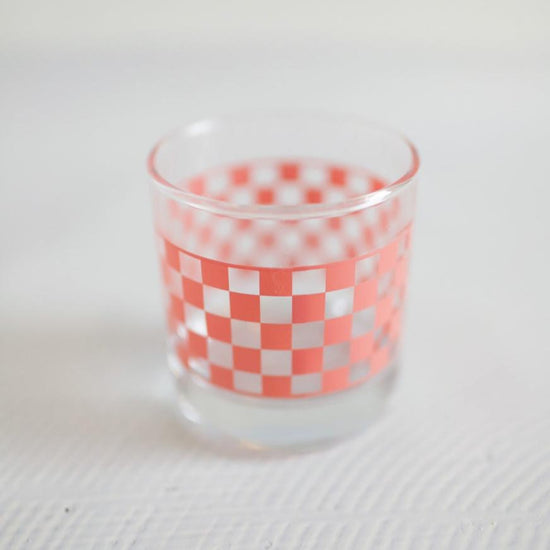 Checkered Rocks Glass Tumbler - Moss Green or Pink