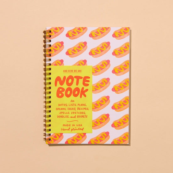 Hot Dog Letterpress Spiral Notebook