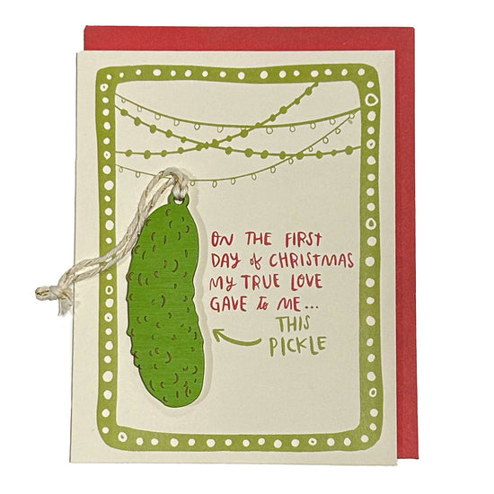 Pickle Ornament w/ Greeting Card