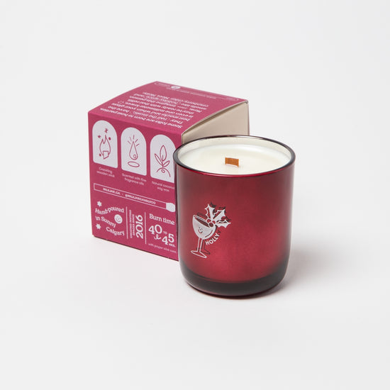 Holly Coconut Soy Candle - Cranberry, Clove & Pine