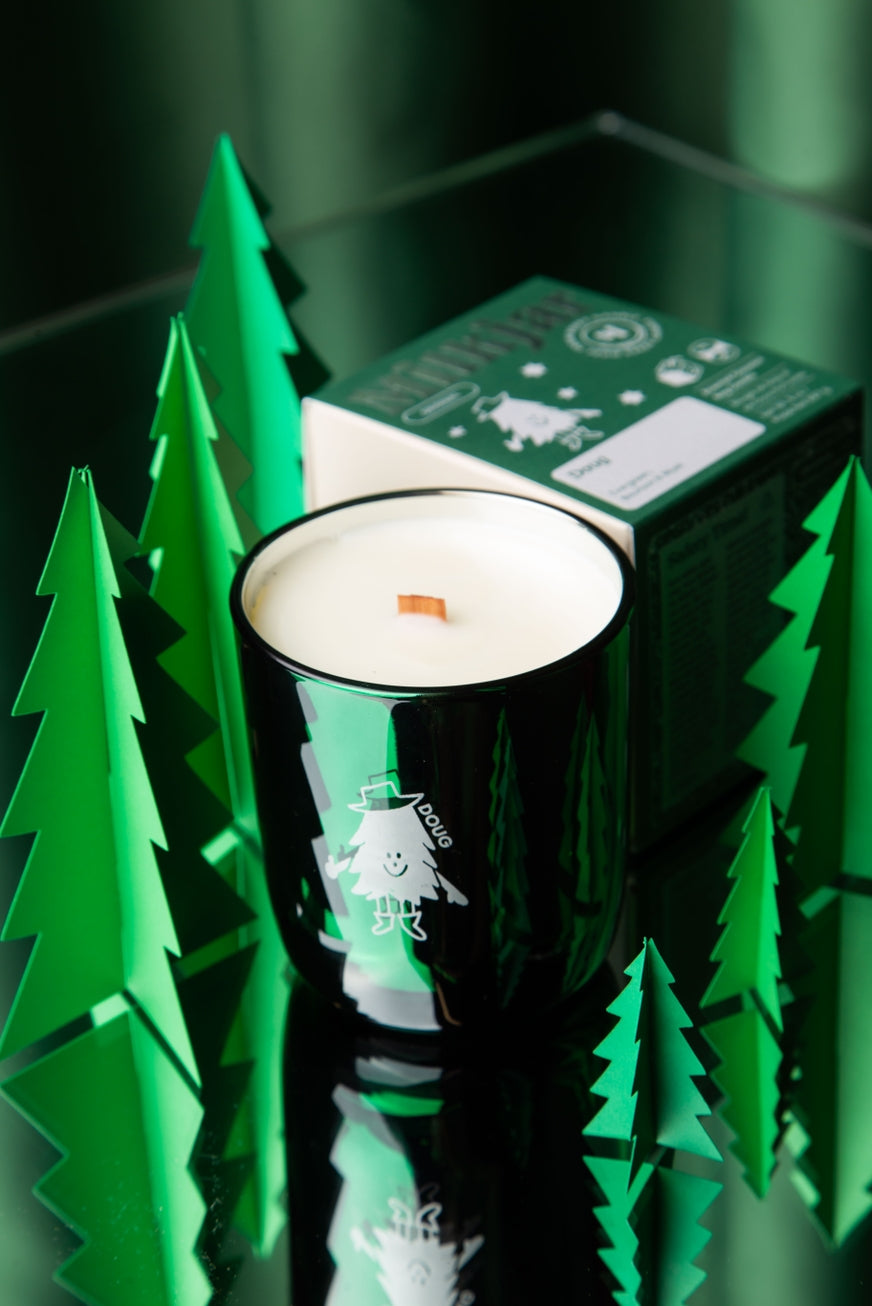 Doug Coconut Soy Candle - Evergreen, Bourbon & Musk