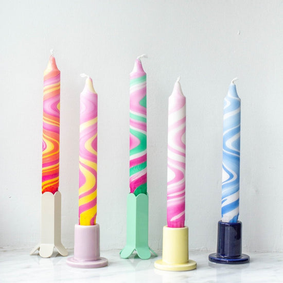 Pastel Marble Handmade Taper Candle