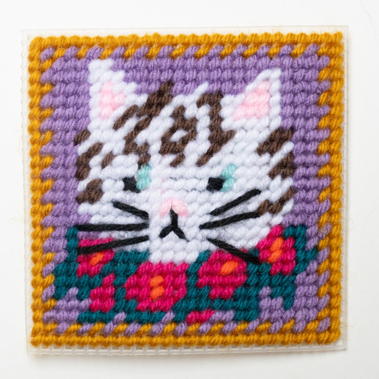 White Cat Needlepoint Kit