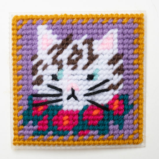 White Cat Needlepoint Kit