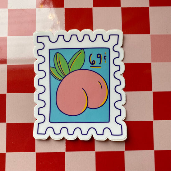 Peach Stamp 69c Vinyl Sticker