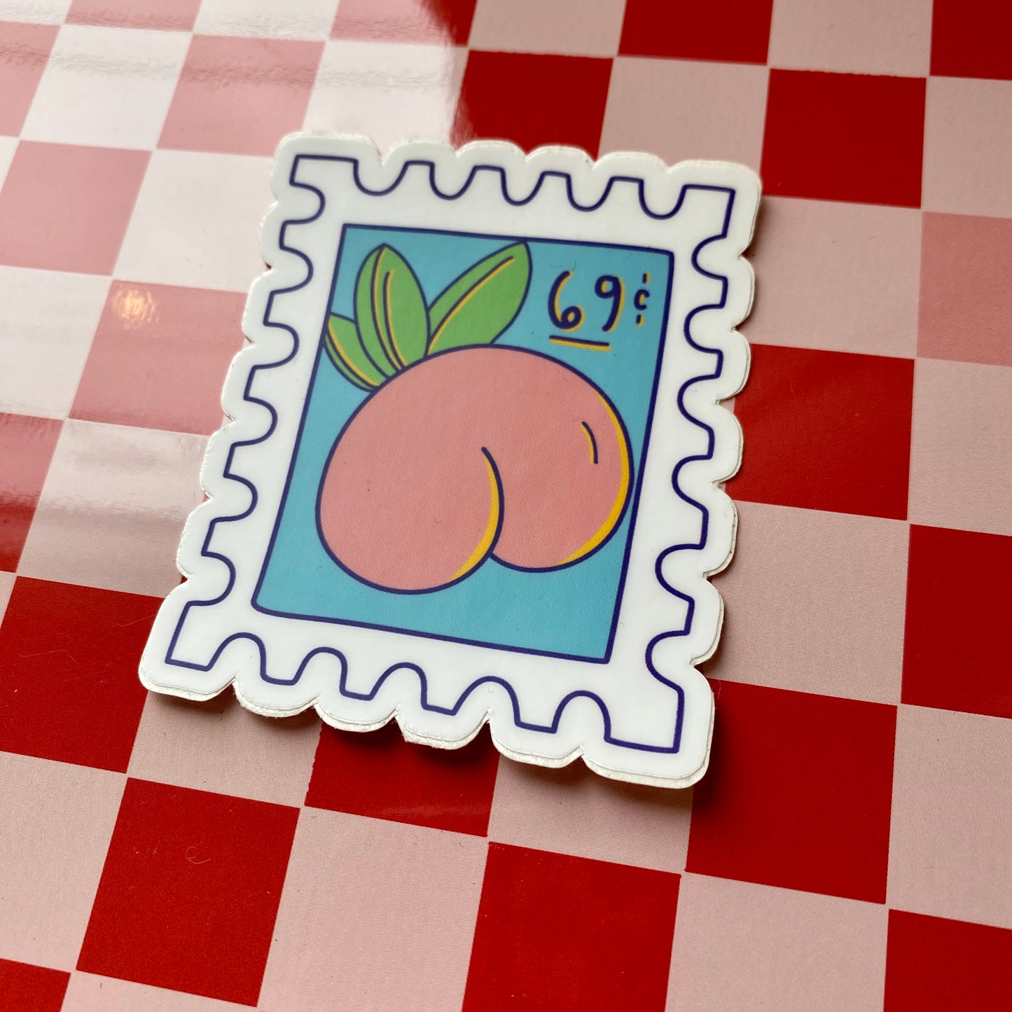 Peach Stamp 69c Vinyl Sticker