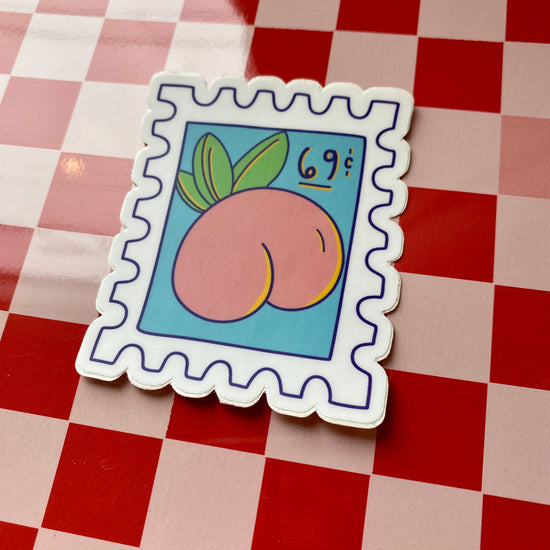 Peach Stamp 69c Vinyl Sticker