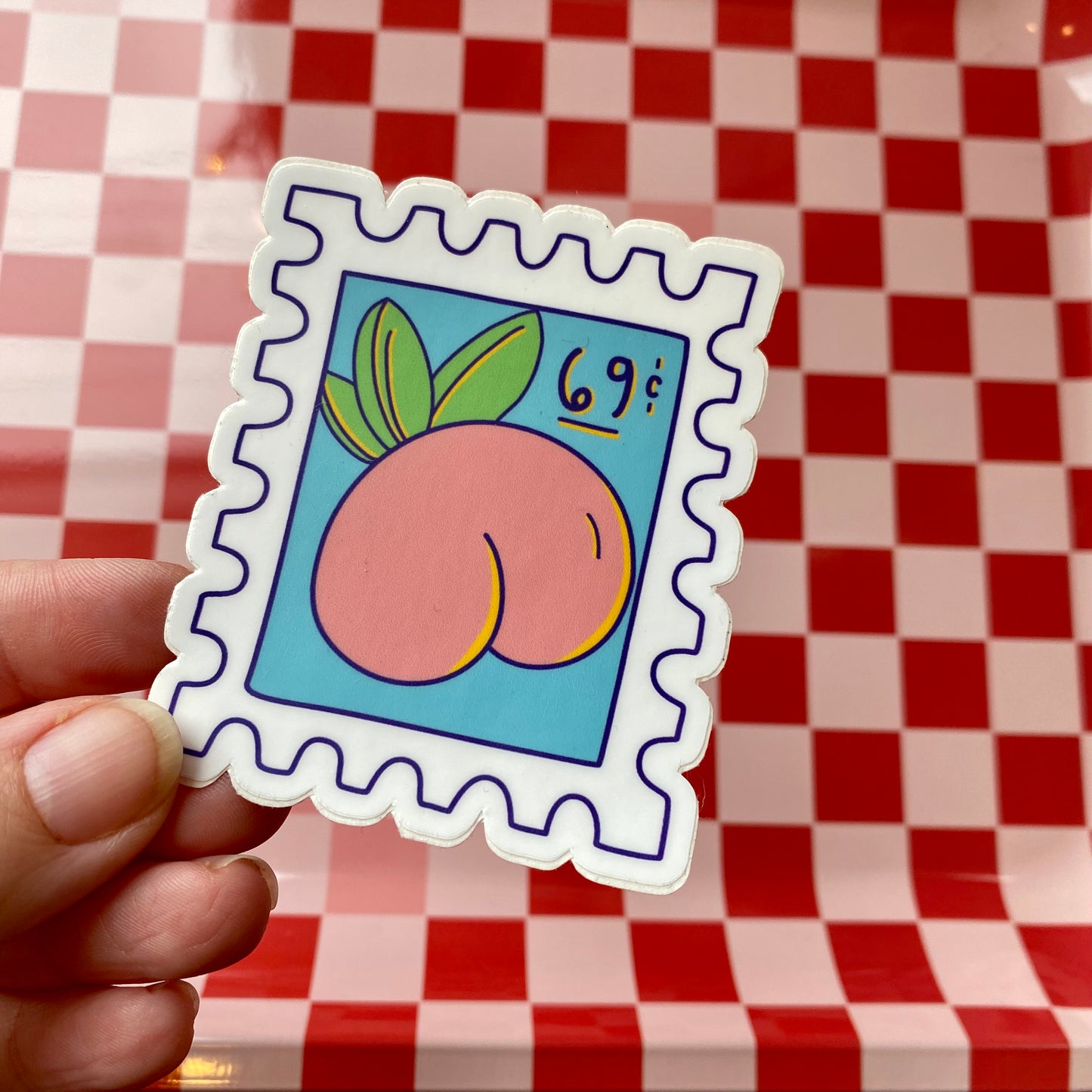 Peach Stamp 69c Vinyl Sticker