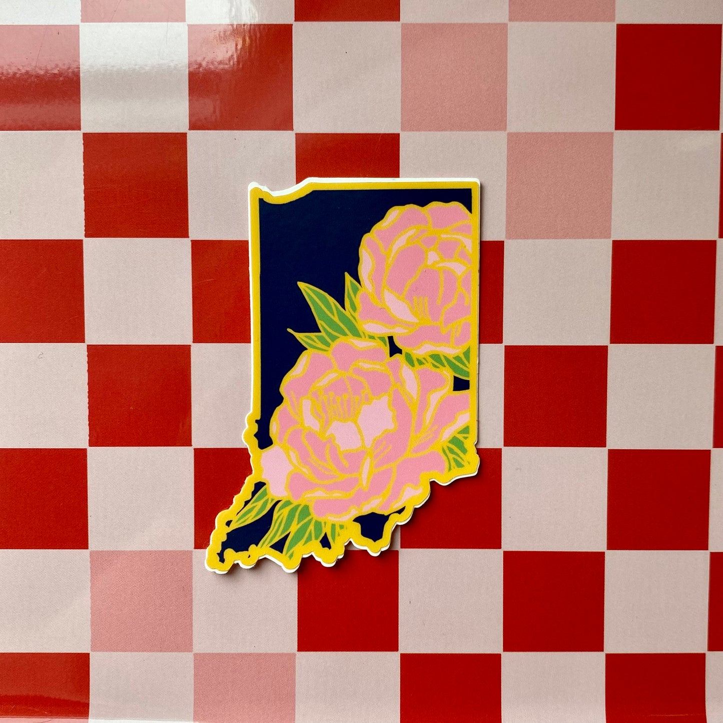 Indiana Peony Vinyl Sticker