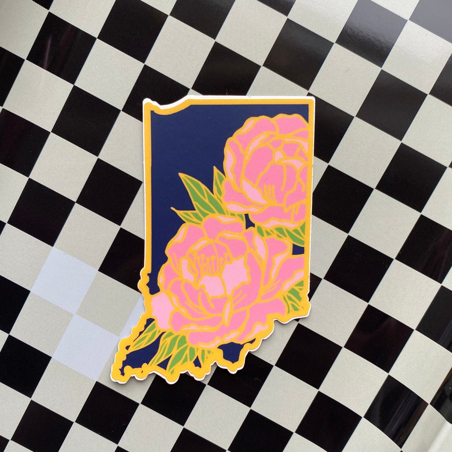 Indiana Peony Vinyl Sticker