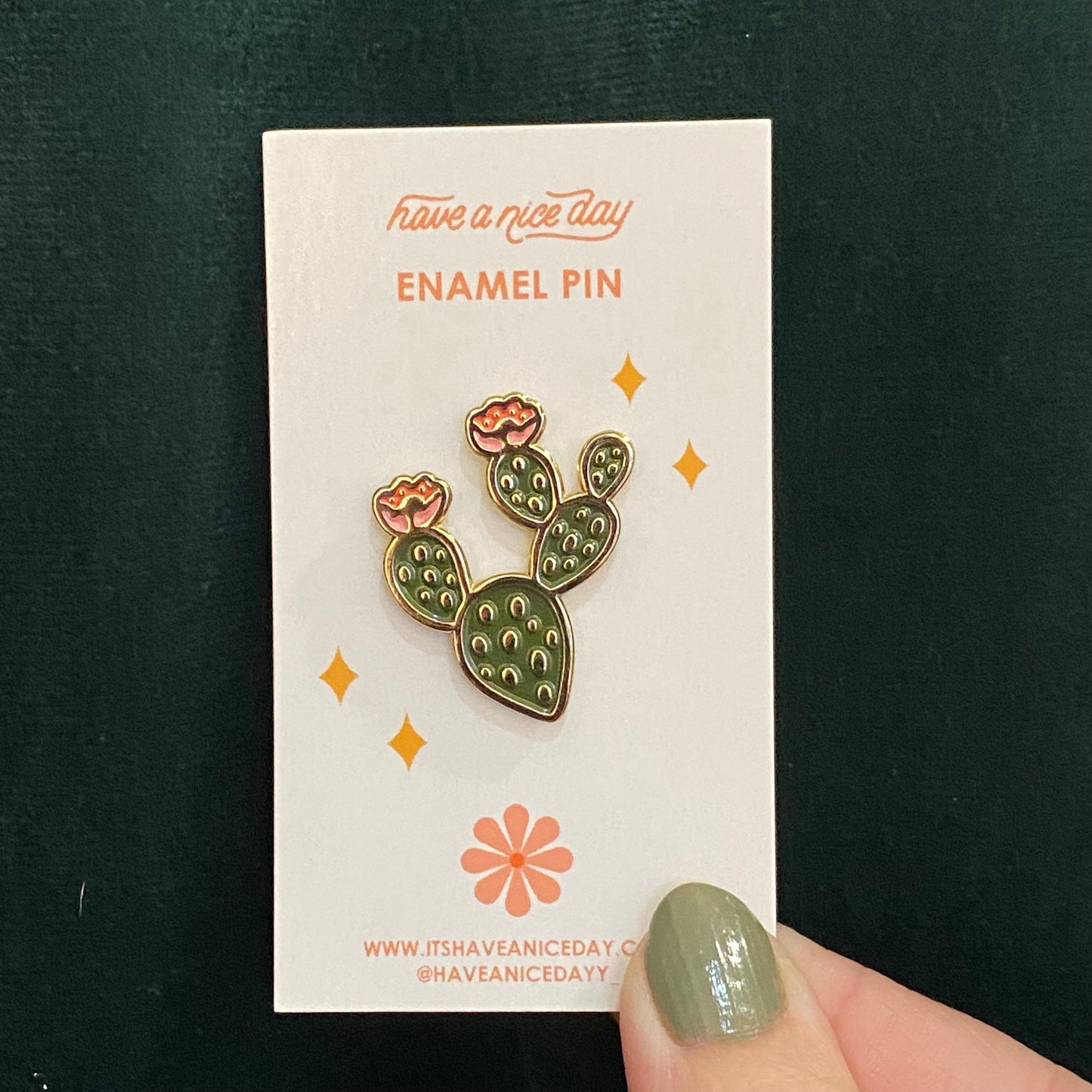 Prickly Pear Cactus Enamel PIn