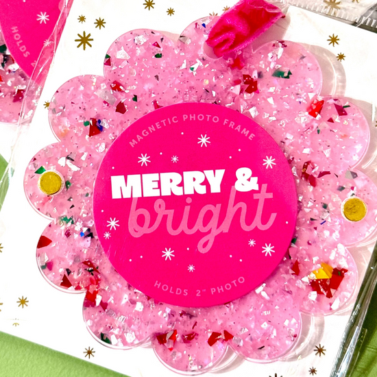 Picture Frame Ornament - Confetti Pink