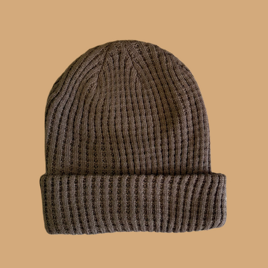 Waffle Knit Beanie - Mocha