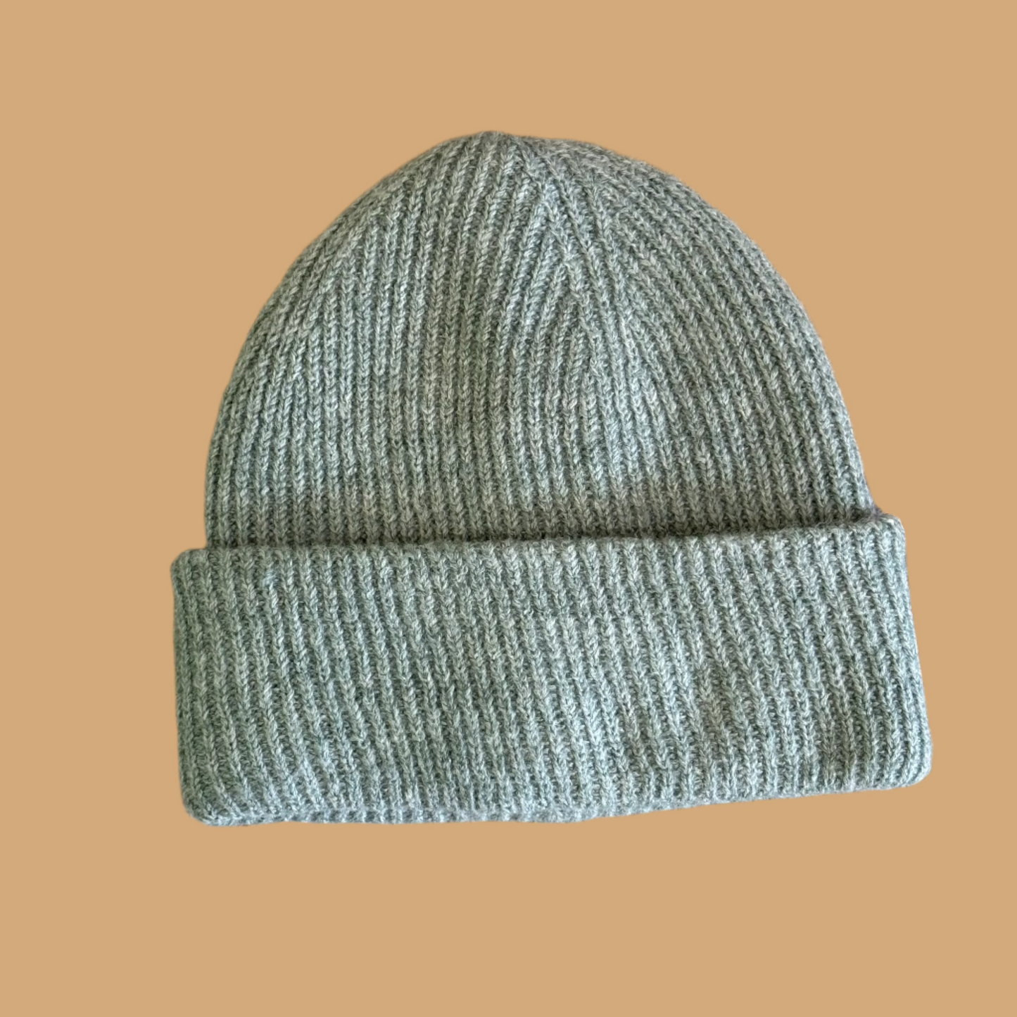 Recycled Material Knit Beanie - Ivory or Sage