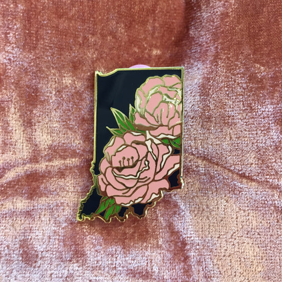 Indiana Peony State Flower Enamel Pin