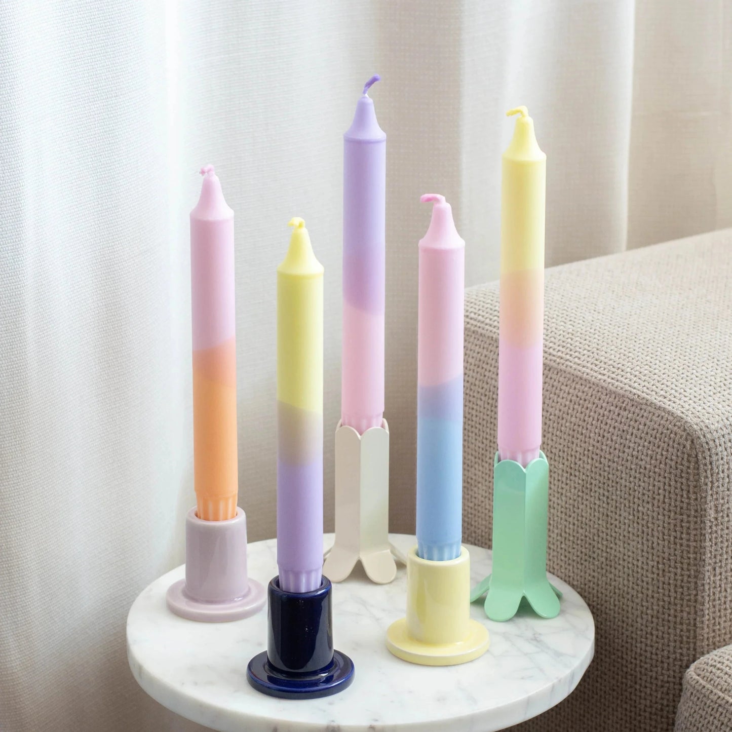 Pastel Dipped Handmade Taper Candle