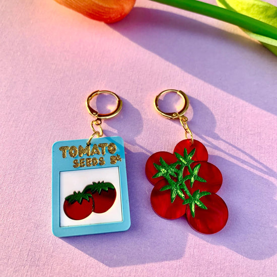 Tomato Seed Mismatched Acrylic Earrings