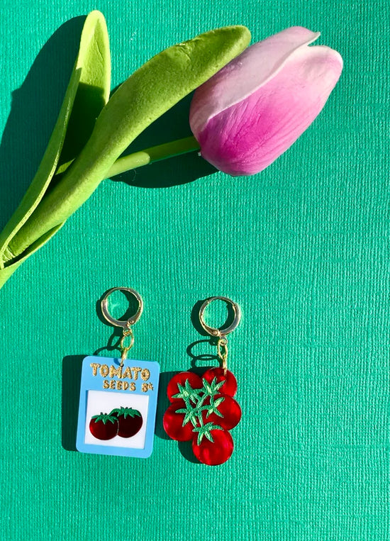 Tomato Seed Mismatched Acrylic Earrings