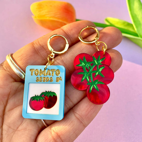 Tomato Seed Mismatched Acrylic Earrings