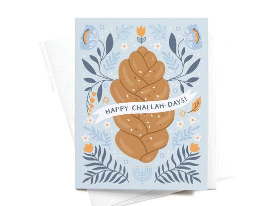 Happy Challah-Days Hanukkah Holiday Greeting Card