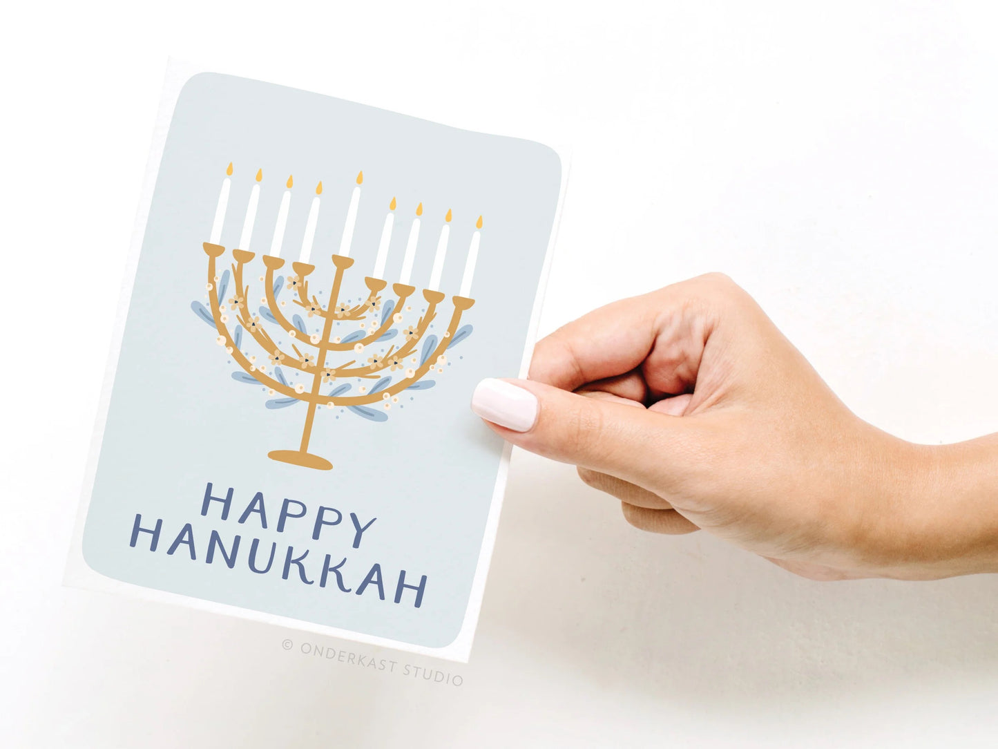 Happy Hanukkah Menorah Holiday Greeting Card