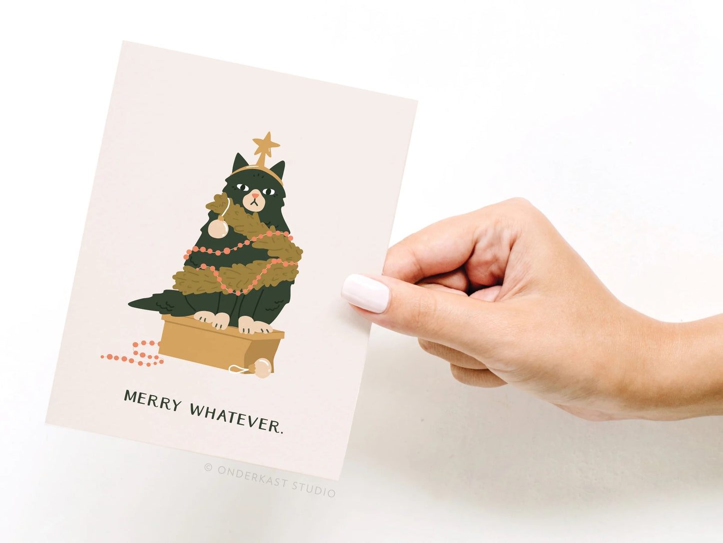 Merry Whatever Cat Holiday Card