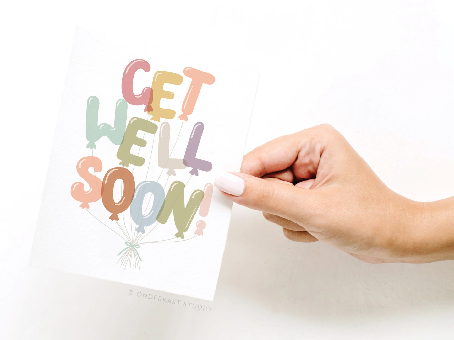 Get Well Soon Balloons Greeting Card