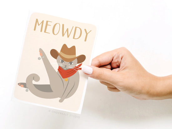 Meowdy Cowboy Cat Greeting Card