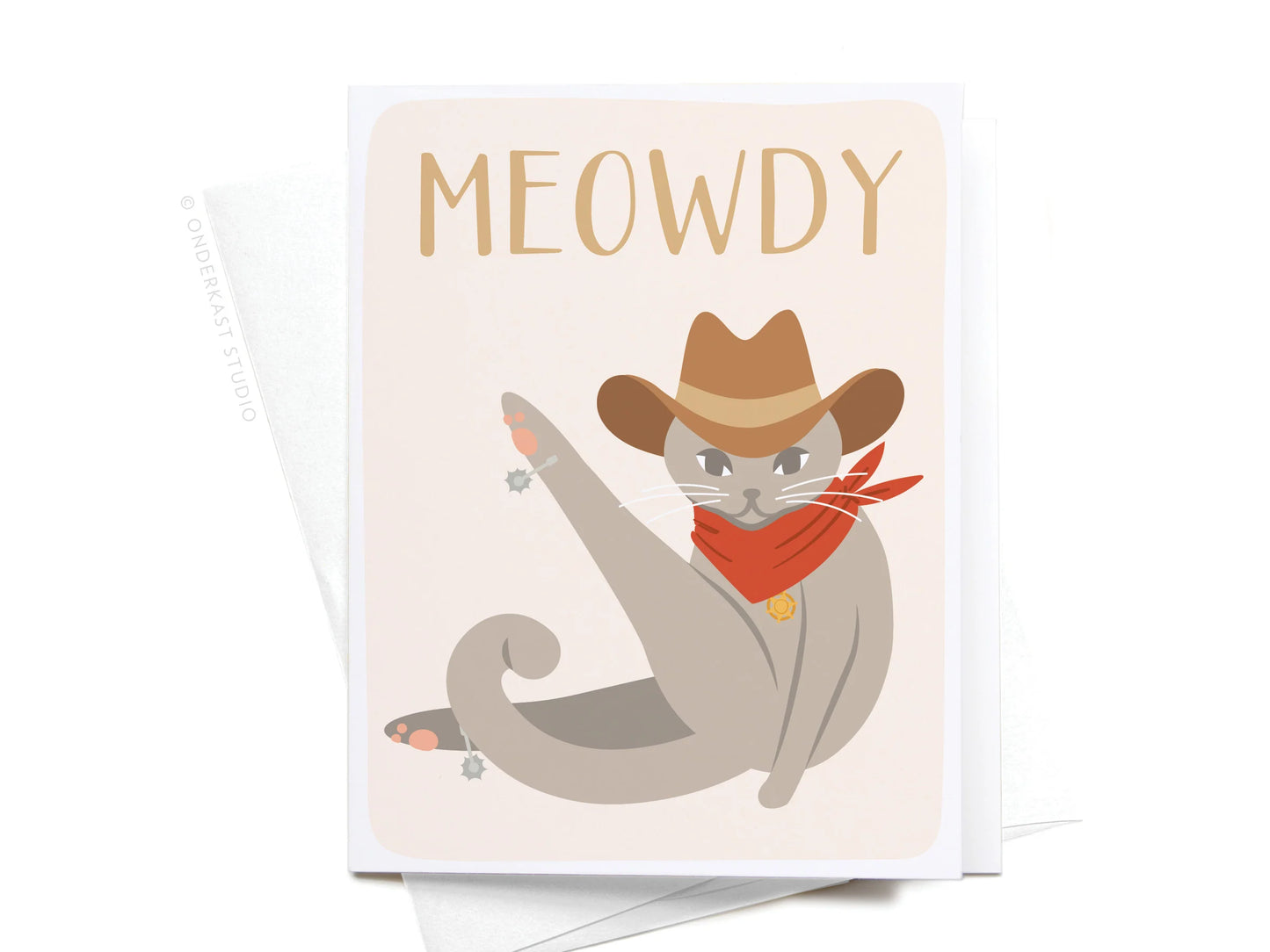 Meowdy Cowboy Cat Greeting Card