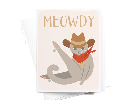 Meowdy Cowboy Cat Greeting Card