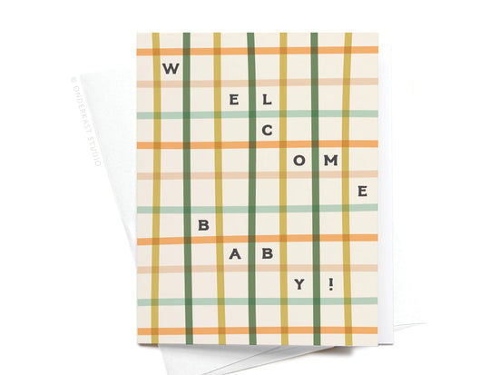 Welcome Baby! Gingham Greeting Card