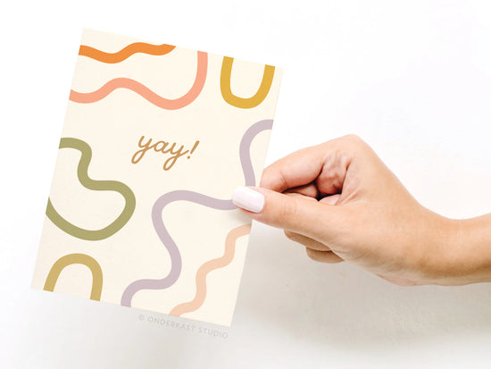 Yay! Colorful Squiggles Greeting Card