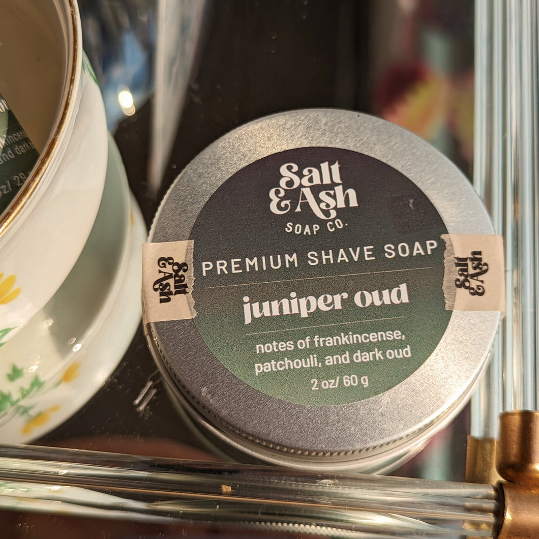 Juniper Oud Premium Shaving Soap Tin