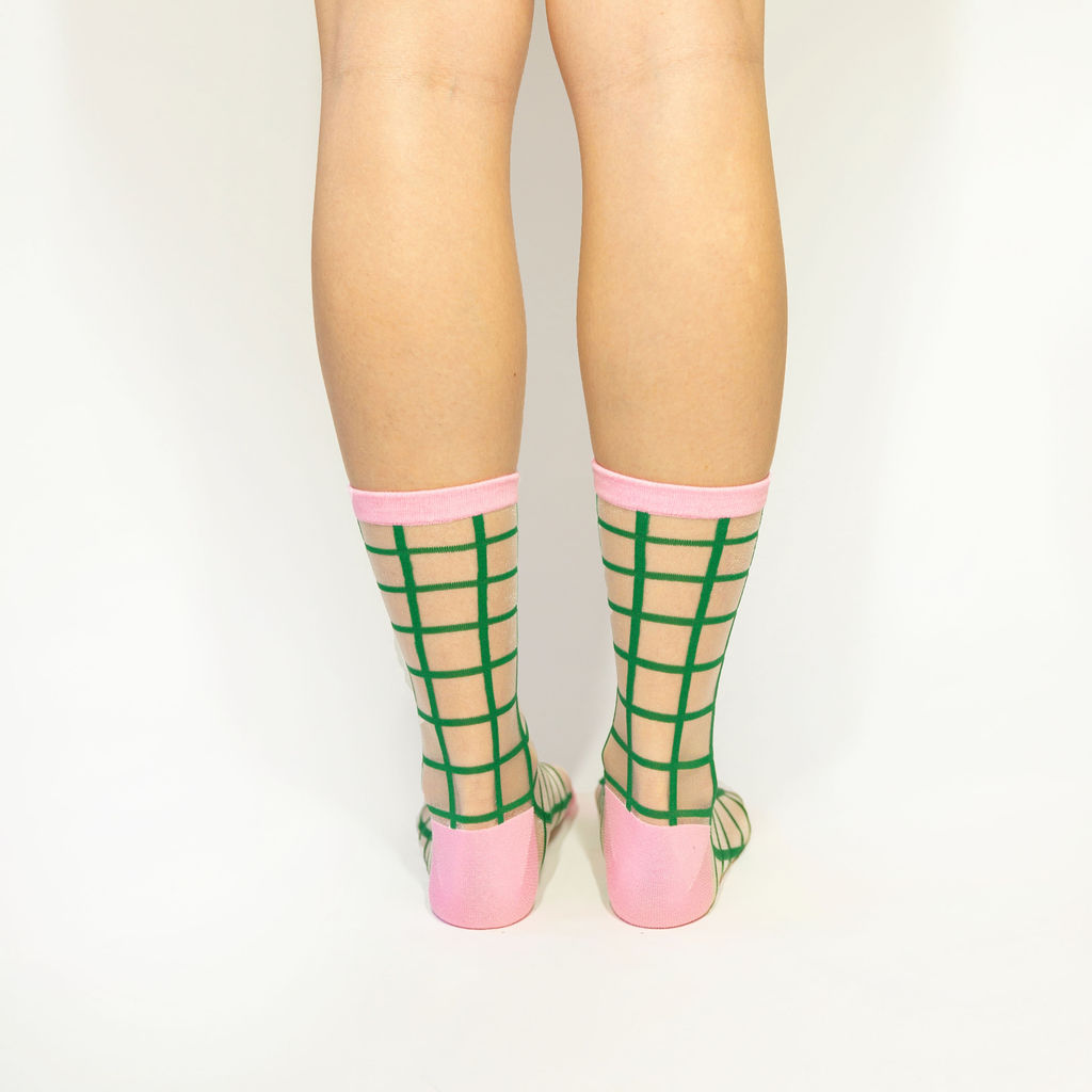 Tulip Grid Sheer Mesh Socks