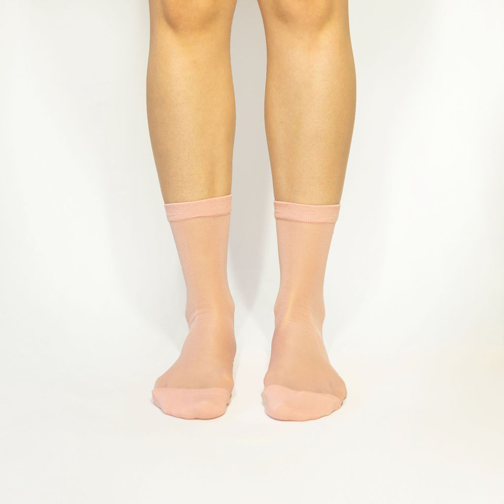 Pink Yin Yang Sheer Mesh Socks