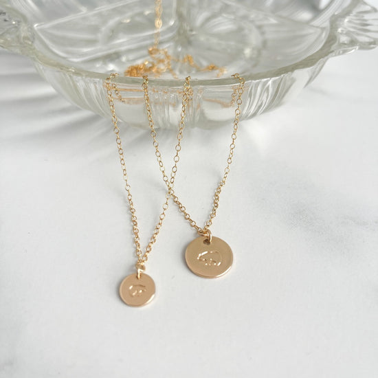 Mama Bear & Baby Bear Necklace Set - 14k Gold Filled