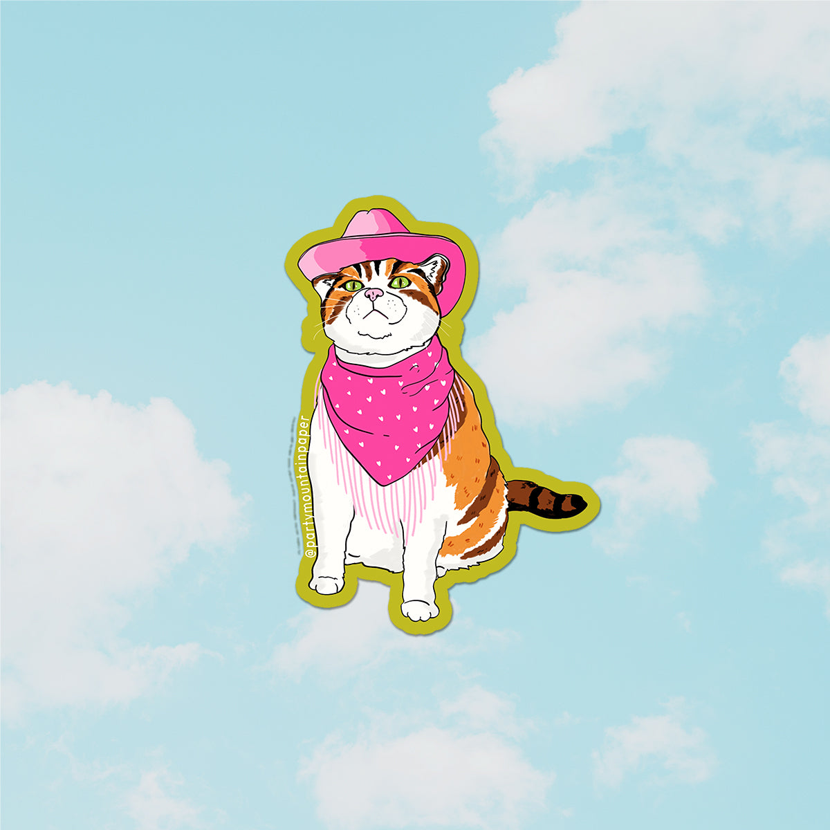 Cowboy Cat Vinyl Sticker