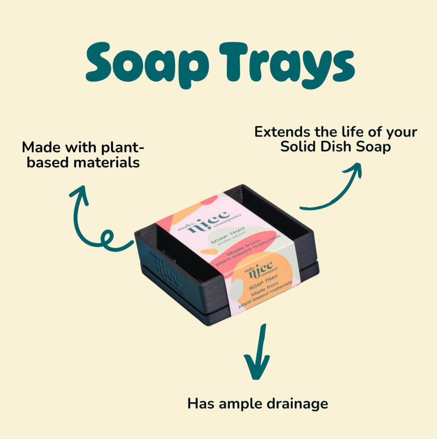 Eco-Friendly 3D Printed Soap Dish - Black