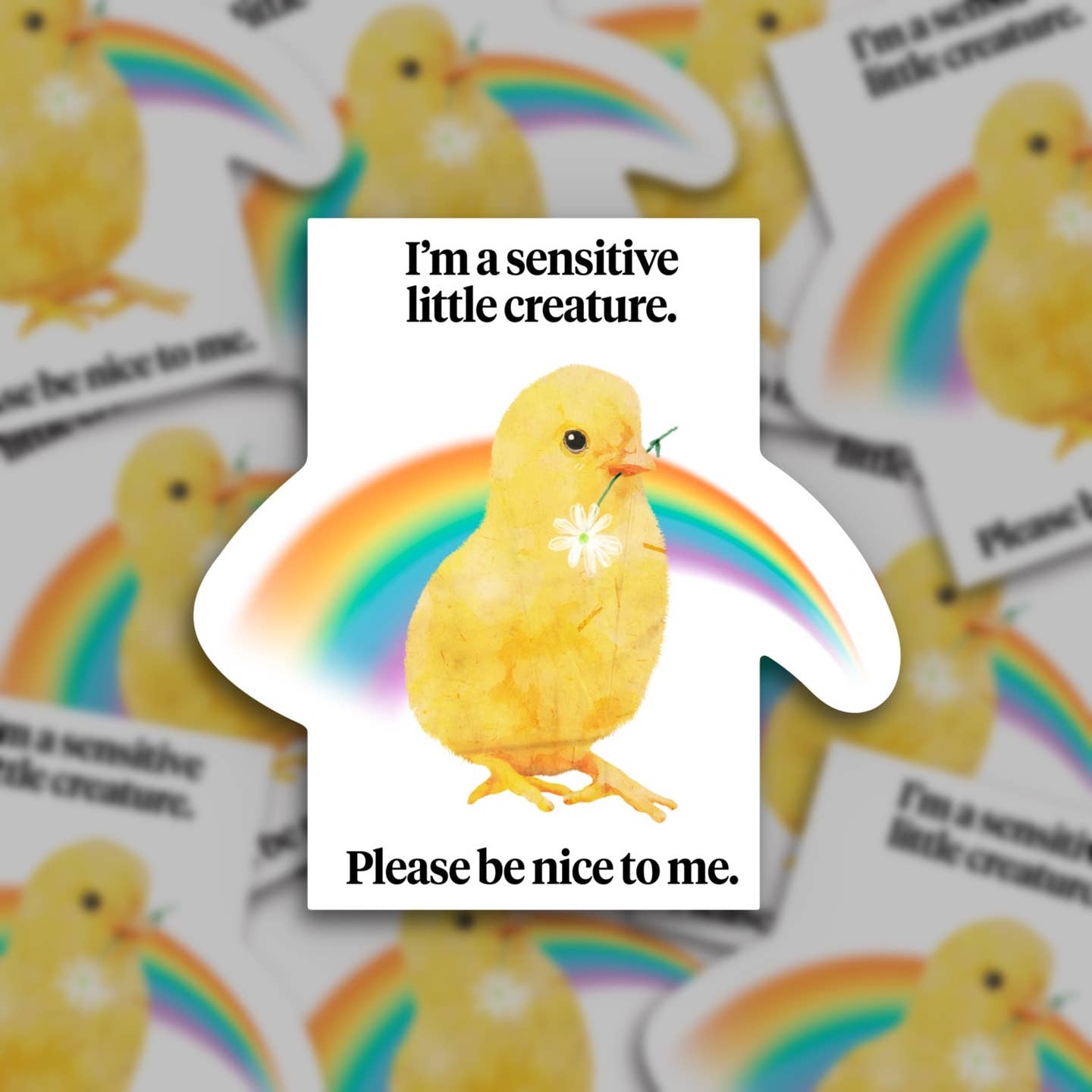 Sensitive LIttle Creature Chick Vinyl Sticker