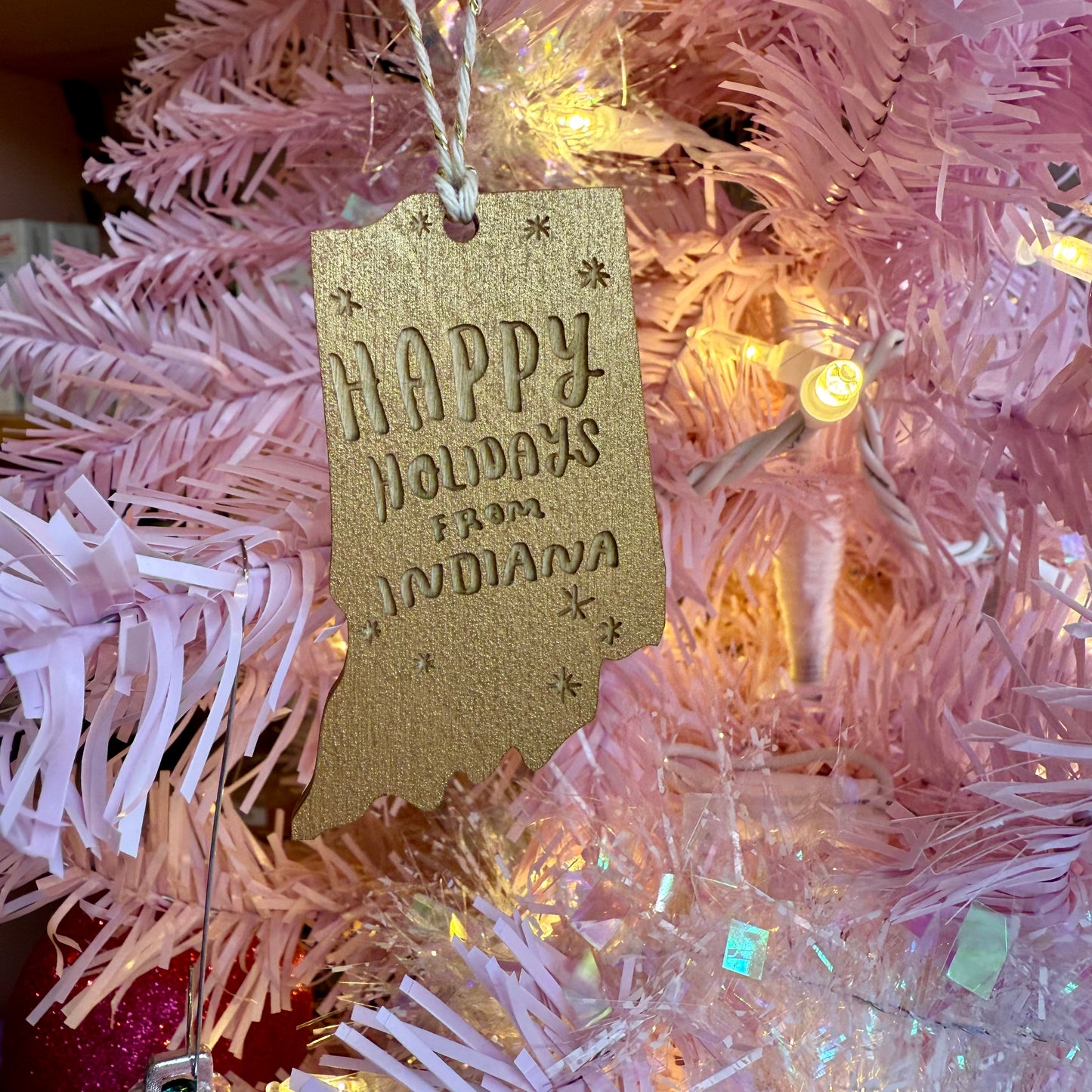 Happy Holidays from Indiana Wood Ornament