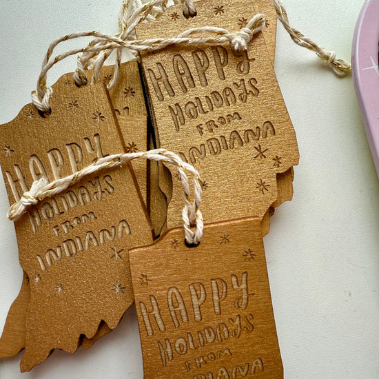 Happy Holidays from Indiana Wood Ornament