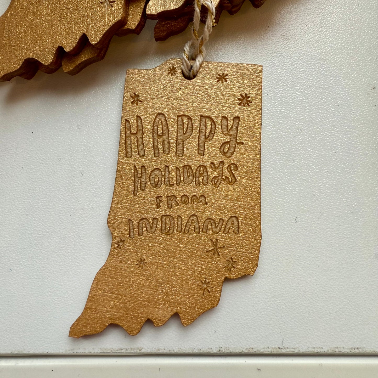 Happy Holidays from Indiana Wood Ornament