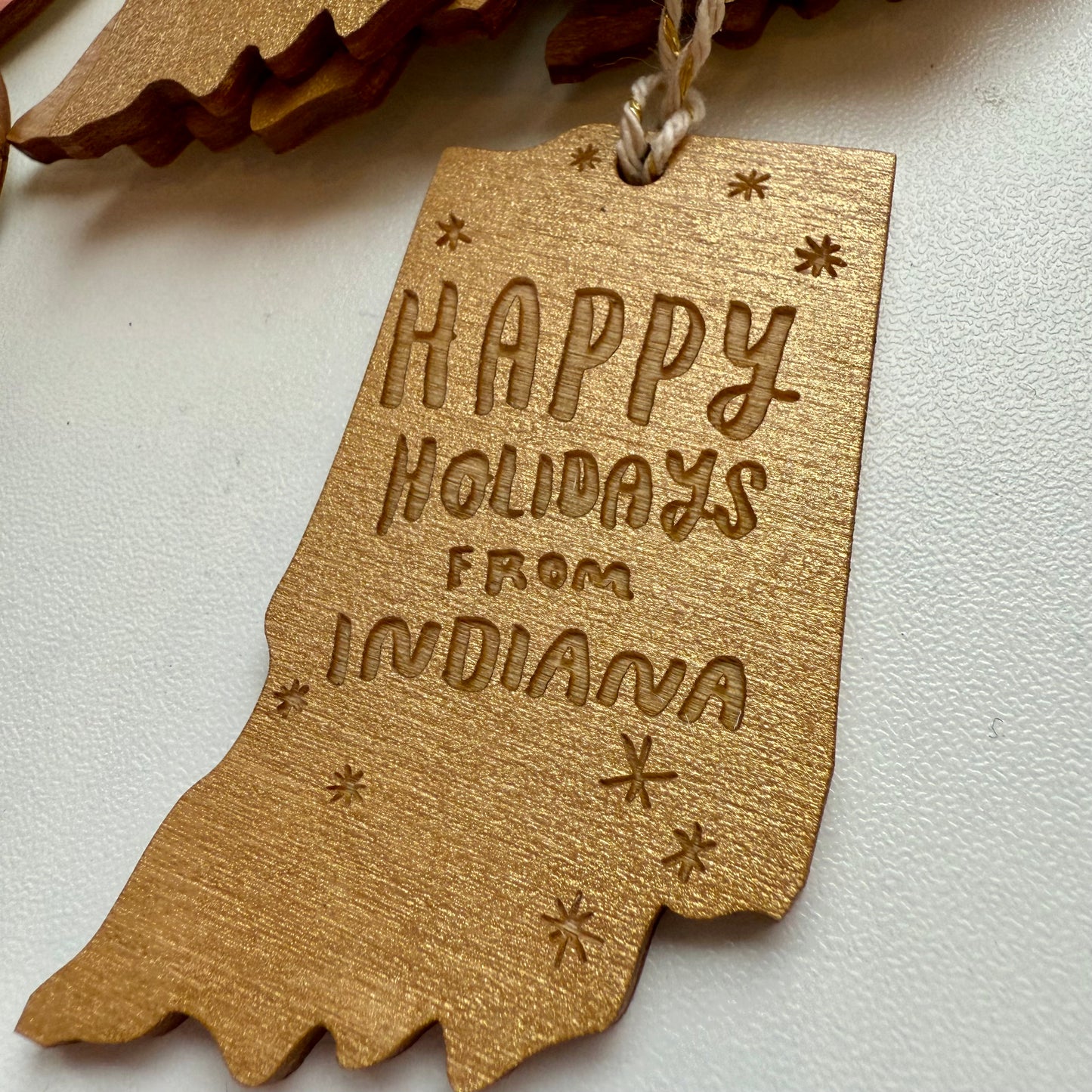 Happy Holidays from Indiana Wood Ornament